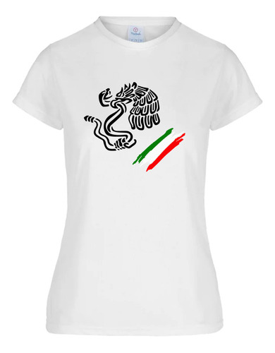 Playera Mexicana Dama  Moda Casual Tricolor Fiestas Patrias