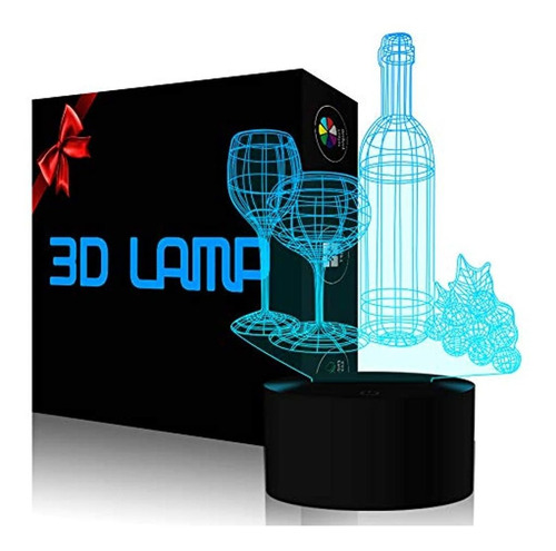 Lámpara De Mesa De Noche De Ilusión Óptica 3d, Ykl World