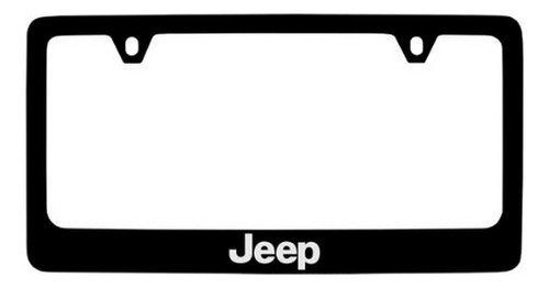 Portaplacas Jeep Wordmark (2 Holes/brass, Black)