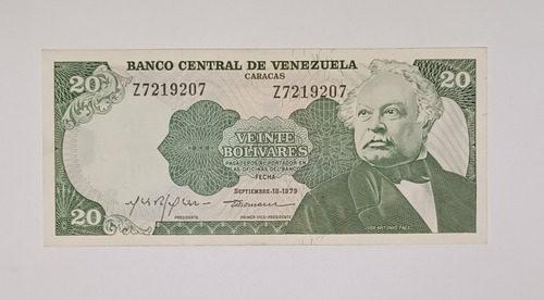 Billete De Venezuela 20 Bs Sept 18 1979 - Sin Circular - Z7