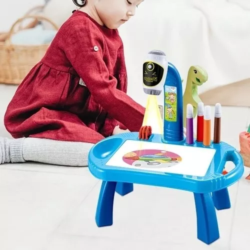 Prancheta Projeção Graffiti Com 24 Padrões,mesa Jogo Multifuncional Desenho  E Pintura Infantil,escrivaninha Divertida De Aprendizagem Precoce Para  Crianças,meninos,meninas,de 3 Anos Ou Mais,Blue