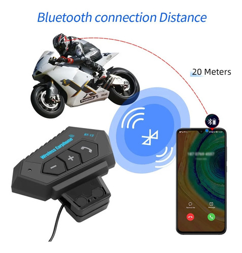 Intercomunicadores Inalámbricos Bluetooth Bt-12 Para Casco