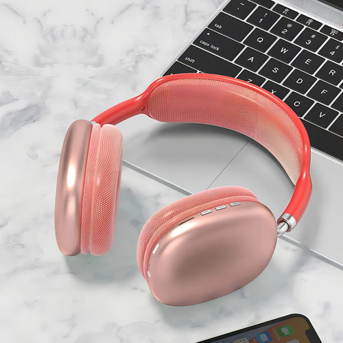 Fone De Ouvido S/ Fio Bluetooth P9 Air Wireless Headphone Cor Vermelho Luz Vermelho