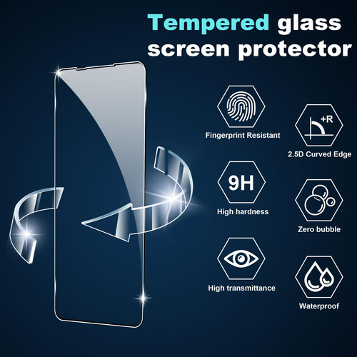 Funda Para Teléfono + 2 Protectores De Pantalla De Vidrio Te