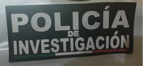 Insignia De Pvc Para Chaleco Policia De Investigacion 23x10