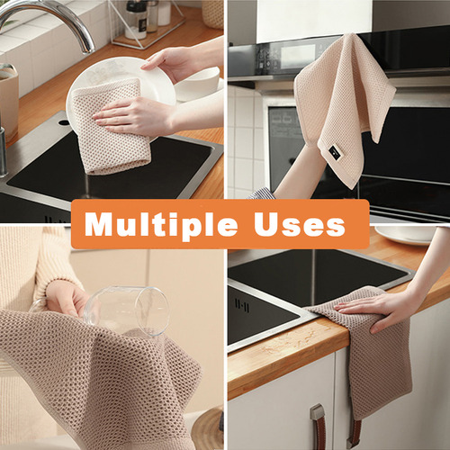 Toallas Algodón 6pzs Absorbentes Paños Cocina Limpieza Hogar