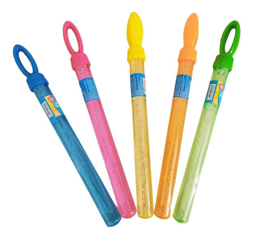 5 Bastones De Burbujas Play Day Nuevos, 5 Colores Diferentes