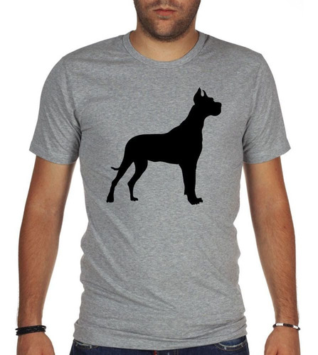 Remera De Hombre Gran Danes Silueta Vector Dog