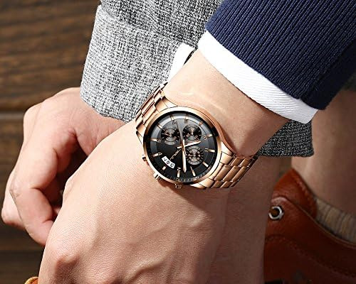 Crrju Relojes Para Hombre Moda Casual Cronógrafo Fecha Reloj