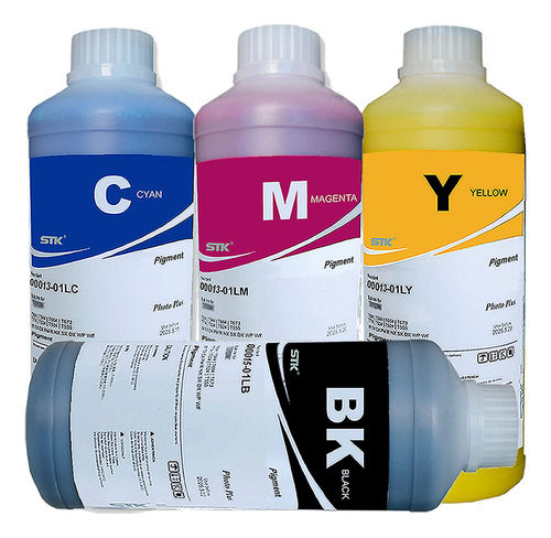 Tinta Stk Pigmentada Para Canon Gx6010 Gx7010 Gi16 4 Litros Tinta Preto Magenta Ciano Amarela