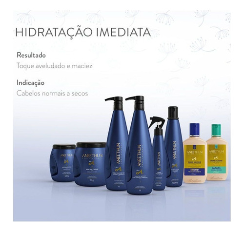 Kit Shampoo E Máscara Hidratação Aneethun Linha A Litro.