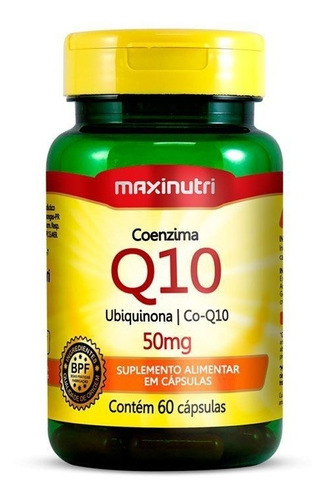 Coenzima Q-10 50mg (60 Cápsulas) - Maxinutri