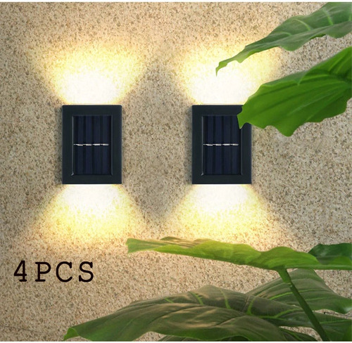 Lámpara De Pared Solar Impermeable Luminaria 4pcs