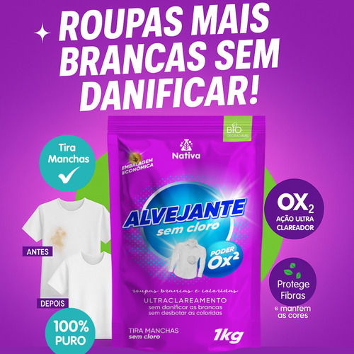 Alvejante Percarbonato Ultra Clareador E Cuida Das Cores 4kg