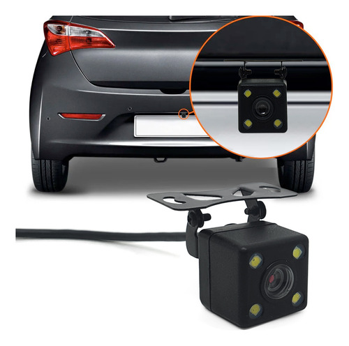 Retrovisor Com Tela + Câmera + Sensor Ré Grafite Monza