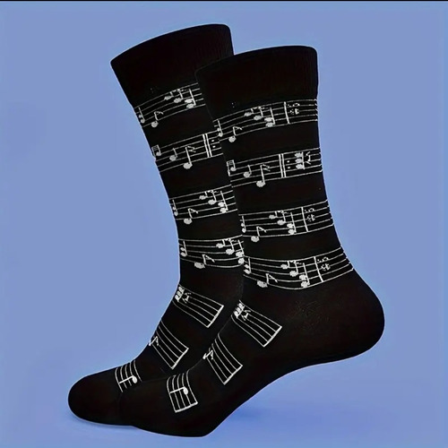 Par De Calcetines Estampado Notas Musicales. 