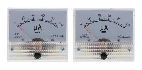 2 Piezas Rectángulo Dc Amperímetro Analógico Micro