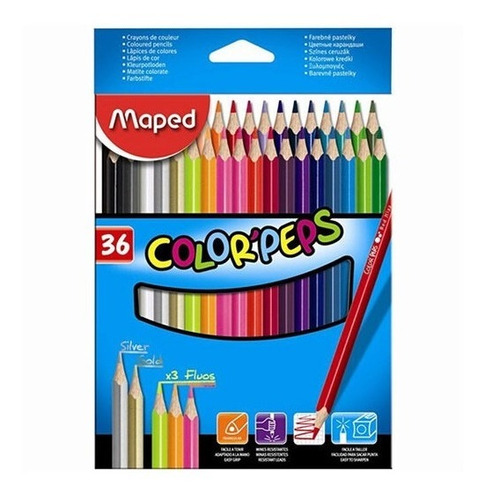 Lapices De Colores Escolares X36 Unidades 832017 Maped Edu