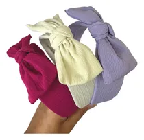 Comprar Pack 3 Vinchas Diademas Turbantes Lisas Con Moño - Por Mayor
