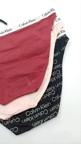 Calvin Klein Set 3 Calzon Bikini Logo Algodón Mujer Original