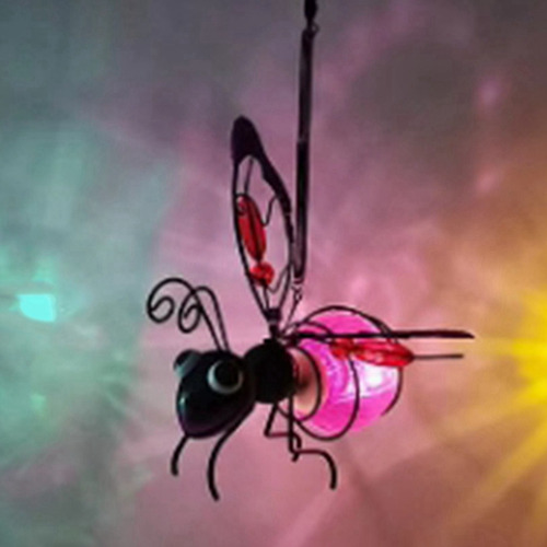 Estatua De Insectos De Hierro D1solar Con Guirnalda De Luces