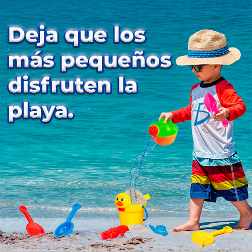 Kit Juguetes Playa Arena Cubeta Pato Pala Moldes Animales