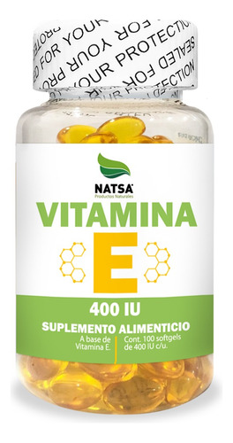 Vitamina E 400 Iu, 100 Cápsulas, Calidad Premium