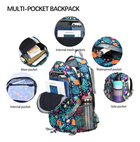 Mochila De Senderismo De 40 L, Resistente Al Agua, Plegable,