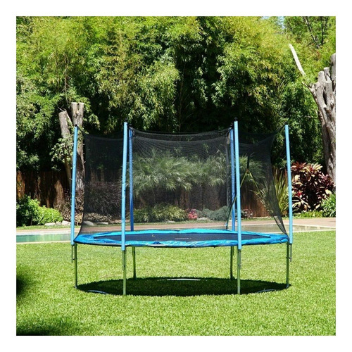 Imagen 2 de 2 de Cama elástica Garden Life TC0240 con diámetro de 2.4 m, color del cobertor de resortes azul y lona negra