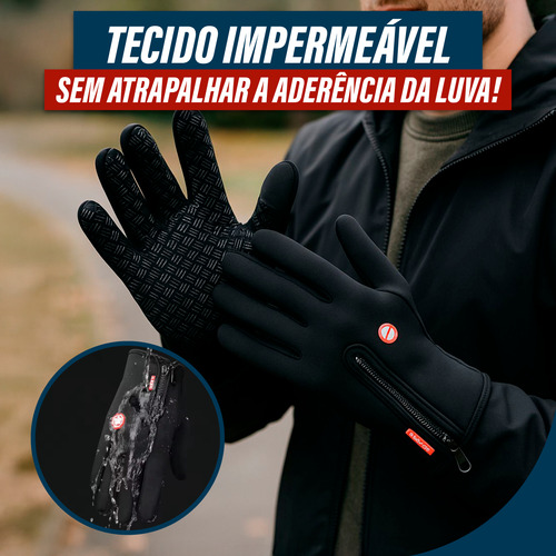 Par Luva Motoqueiro Térmica Impermeável Com Touch Screen