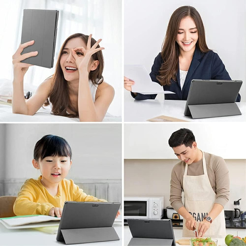 Funda Delgada Con Tapa Soporte Triple Para Tableta Zb10