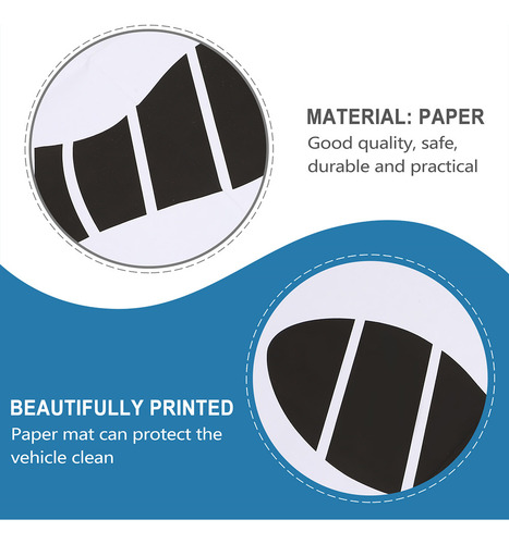 Alfombrillas Desechables Para Coche De Papel (blanco Y Negro