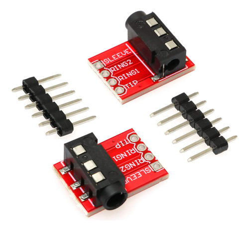 E-outstanding Pack De 2 Conectores De Audio Trrs De 3,5 Mm P