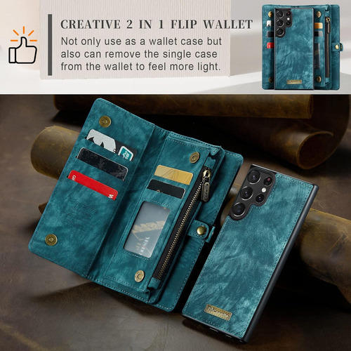 B Funda De Piel Con Tapa For Samsung Galaxy S22 Ultra