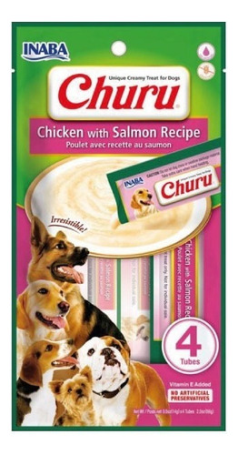 Inaba Ciao Churu Pollo Y Salmon - Snack Premio Perro - 4 Tub