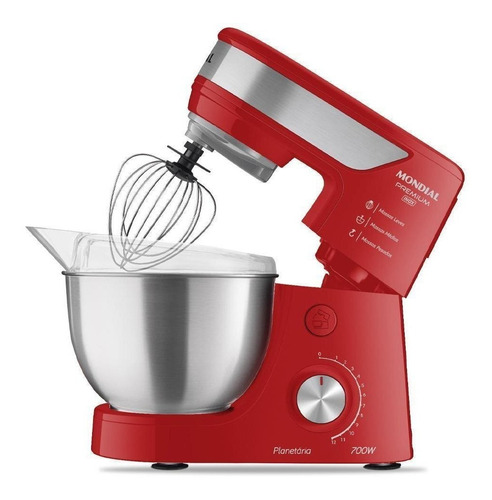 Batedeira Planetária Premium Inox Bp-02p-r-ti Mondial Cor Vermelho/inox Vermelho