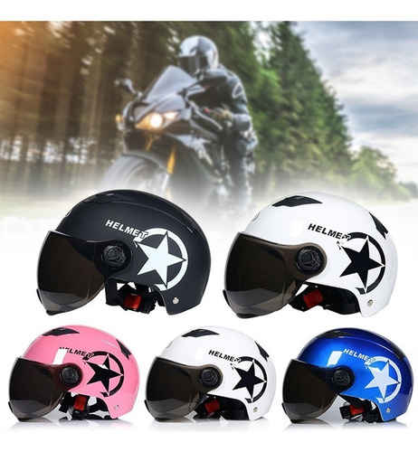 Casco A Pilas Scooter Blanco Coche Eléctrico Bicicleta