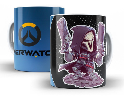 Imagem 4 de 7 de Caneca Overwatch Em Cerâmica Reaper, Genji Ou Mercy