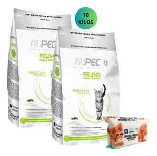 2 Costales Croquetas Gato Nupec Indoor 5kg+ Regalo Para Gato
