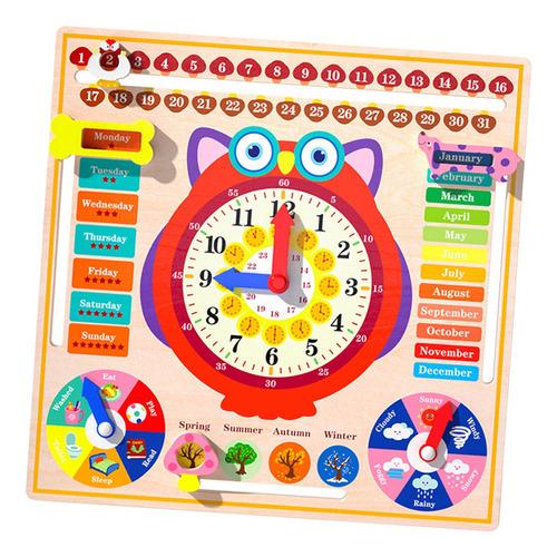 Juguete De Madera Montessori Para Niños, Reloj Con