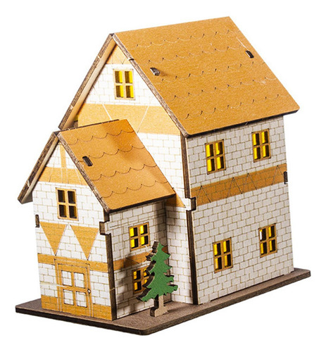 Nuevo Casa Miniatura Iluminada, Modelo 11cm X 7,8cm X 11,6cm