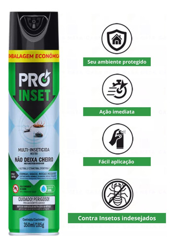 Multi-inseticida Aerossol Base Água Proinset Frasco 350ml