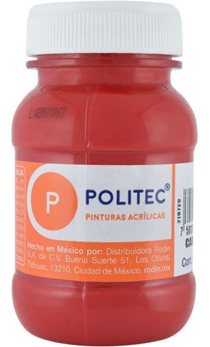 Pintura Acrílica Politec Carmin 100 Ml