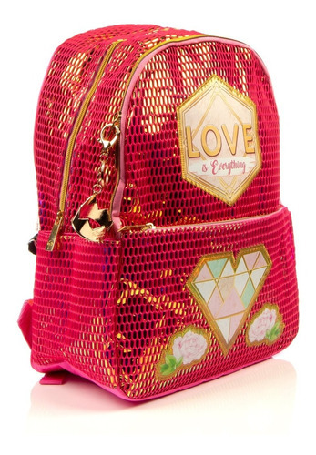 Mochila Polinesios Love Color Rosa chicle Diseño de la tela Textura