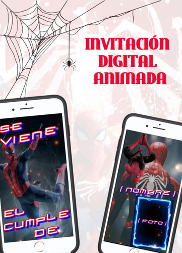 Spiderman / Hombre Araña - Invitación Digital Animada 
