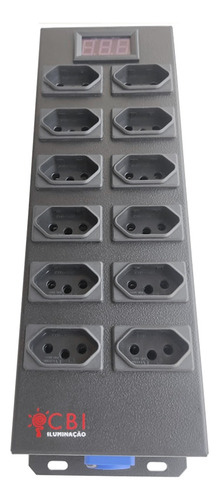 2x Régua 12 Tomadas Cbi Profissional 4kw 1,5 Metro Voltimetr