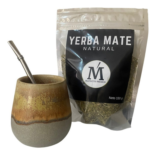 Imagen 1 de 3 de Mate Argentino Con Bombilla|vaso Para Tomar Mate Con Pajilla