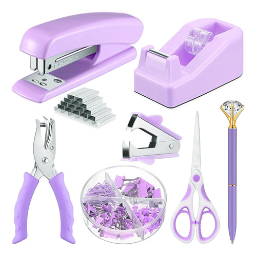 Kit De Accesorios De Escritorio Morado, Suministros De ...