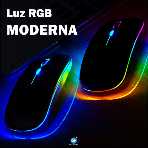Ratón Inalámbrico Inalámbrico Recargable Óptico Led Rgb
