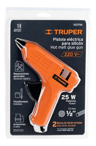 Pistola Encoladora Silicona Trupper 25w Pegamento